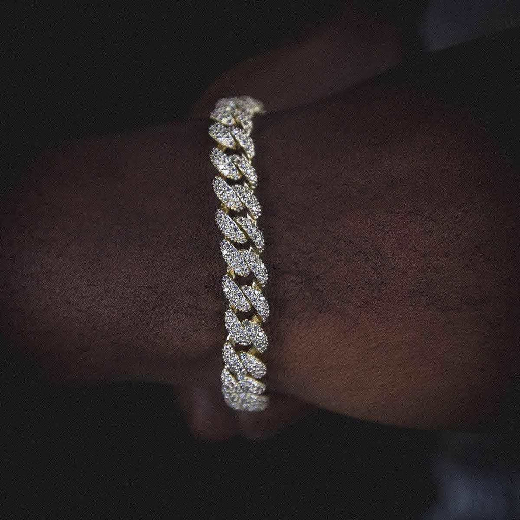 Diamond Cuban Bracelet in Yellow Gold - 8.5mm
