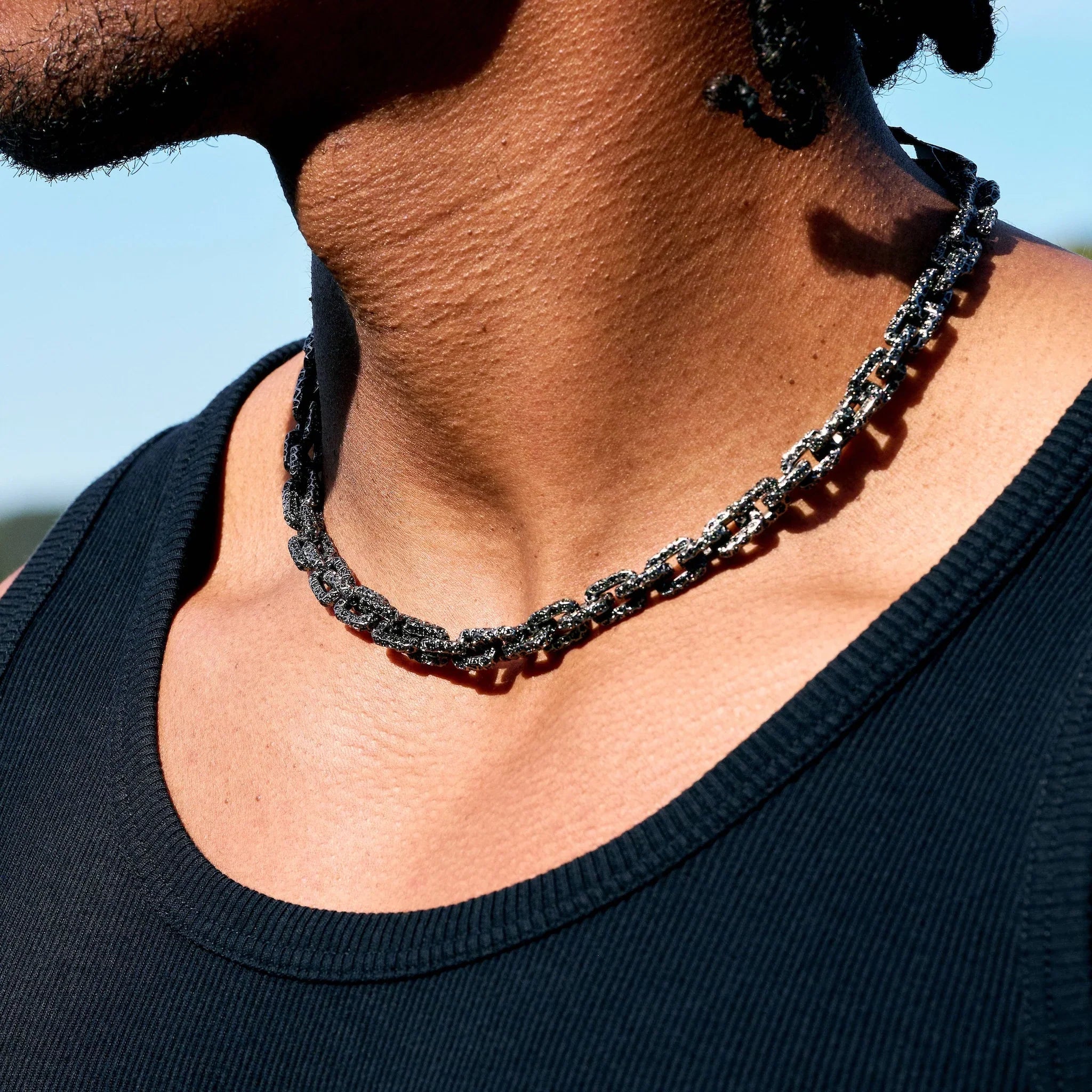 GLD X Bloody Osiris Iced Black Voronoi Link Chain in Black