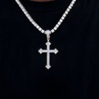 Large Iced Celtic Cross in Yellow Gold