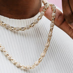 Iced Ball Box Link Chain in Yellow Gold - 6mm