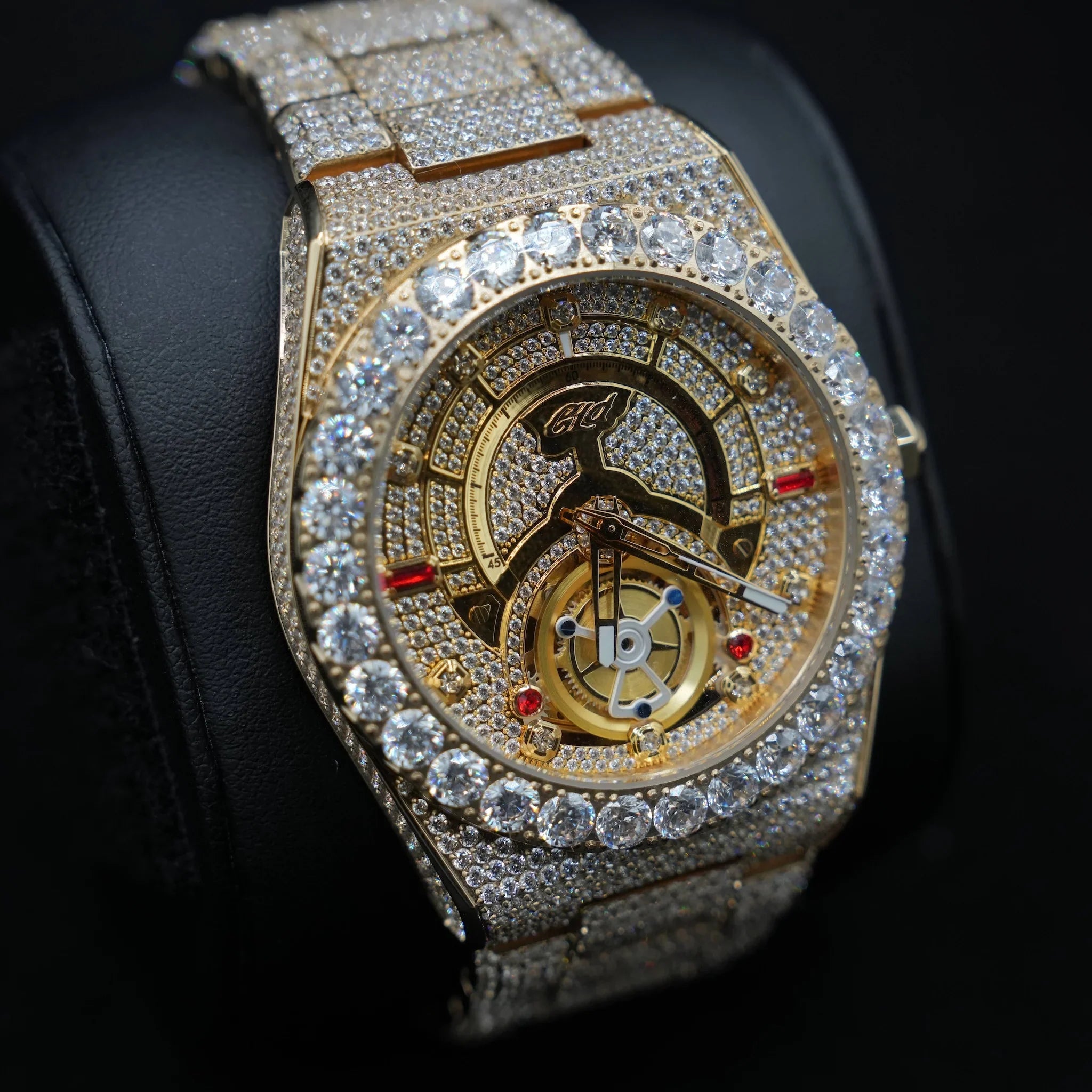 42MM Fully Iced Ruby Accent Alpha Era® in Gold