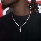 Iced Knife Pendant in White Gold
