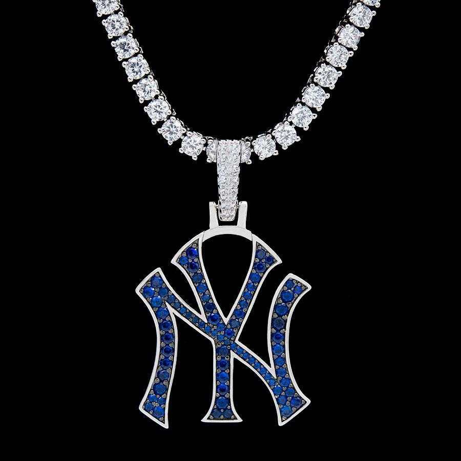 New York Yankees Official MLB Logo Pendant in White Gold
