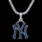 New York Yankees Official MLB Logo Pendant in White Gold