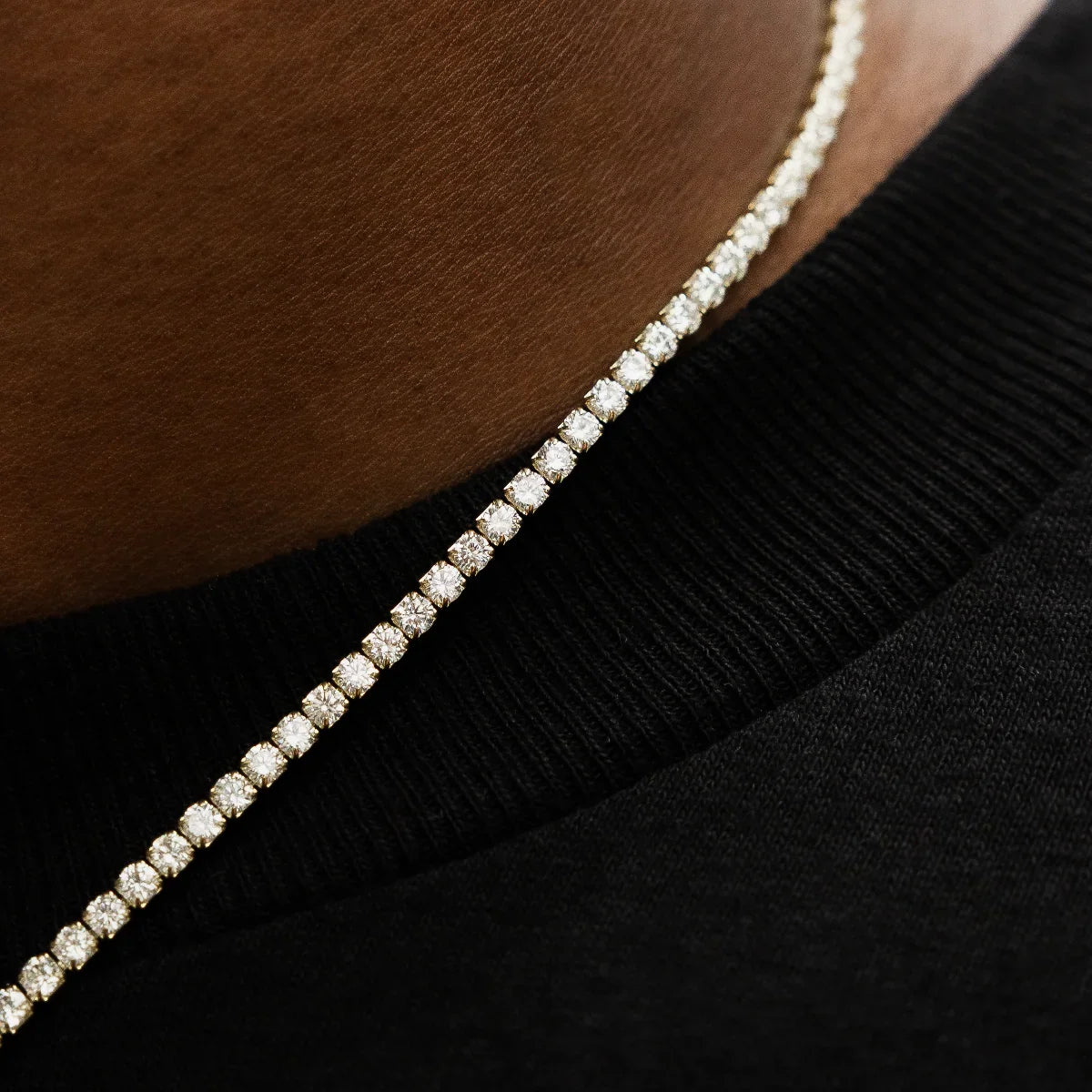 Micro Tennis Chain in Yellow Gold
