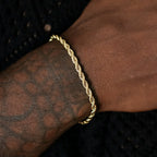 Rope Chain + Bracelet Bundle in Yellow Gold- 4mm