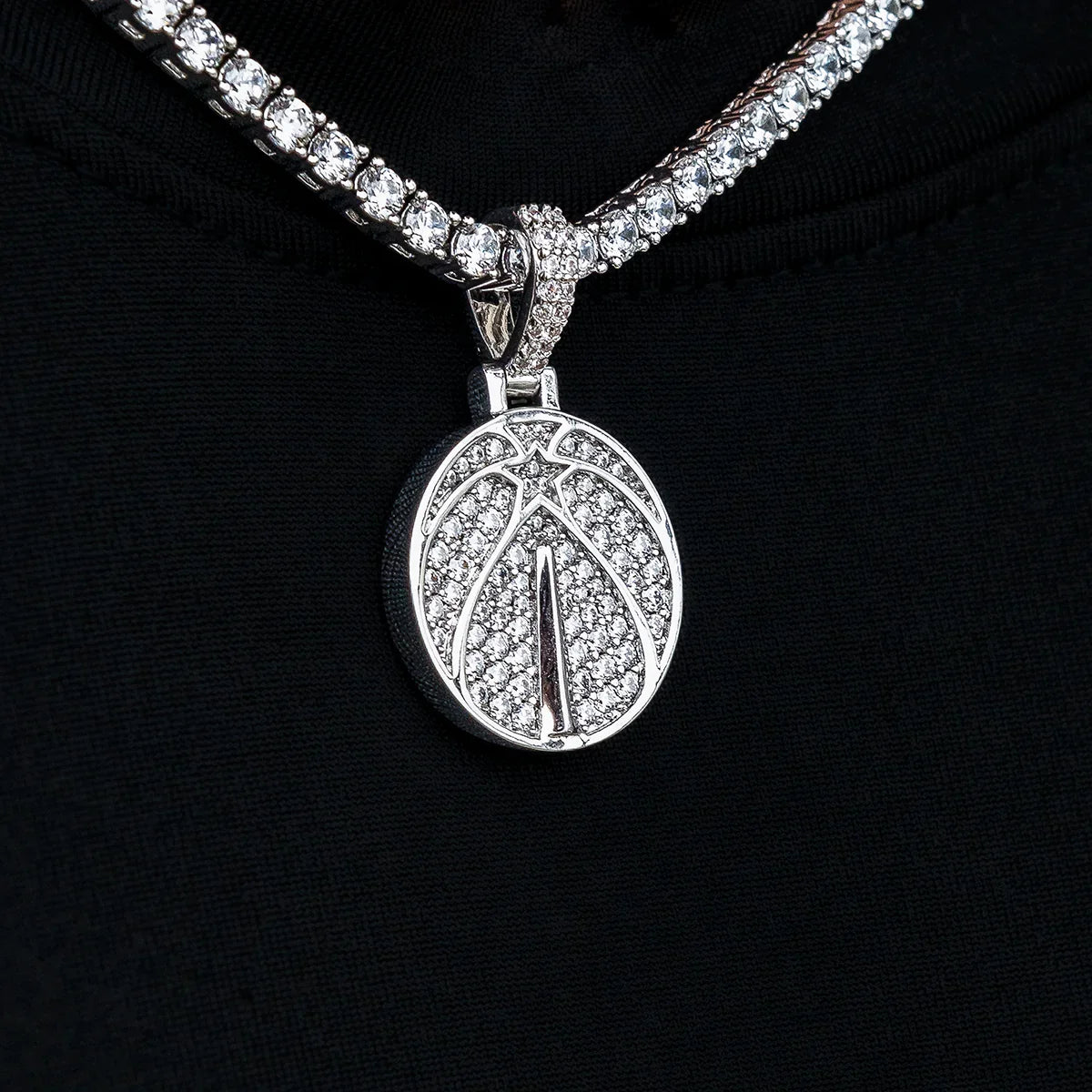 Washington Wizards Official NBA Micro Logo Pendant in White Gold