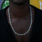 Multicolor Mixed Oval Cut Tennis Royal Stones Chain- 5mm