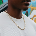 Iced Ball Box Link Chain in Yellow Gold - 6mm