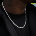 Diamond Mixed Oval Cut Tennis Chain in White Gold - 5mm