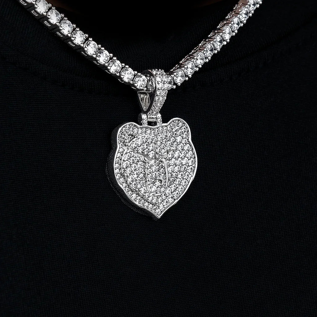 Memphis Grizzlies Official NBA Micro Logo Pendant in White Gold