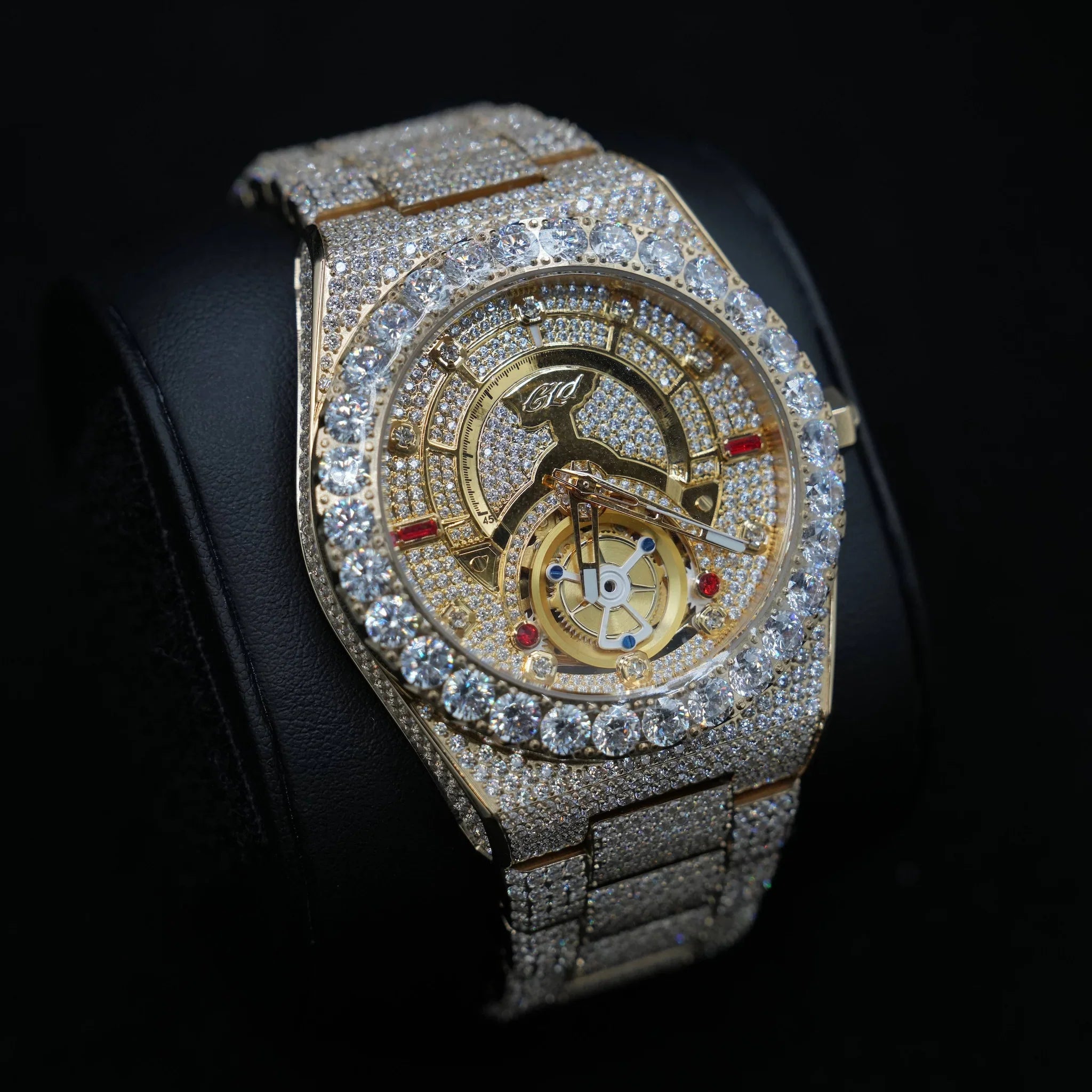 42MM Fully Iced Ruby Accent Alpha Era® in Gold