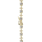 Men's Moissanite Round Stone Star Tennis Chain in Yellow Gold Vermeil - 6mm
