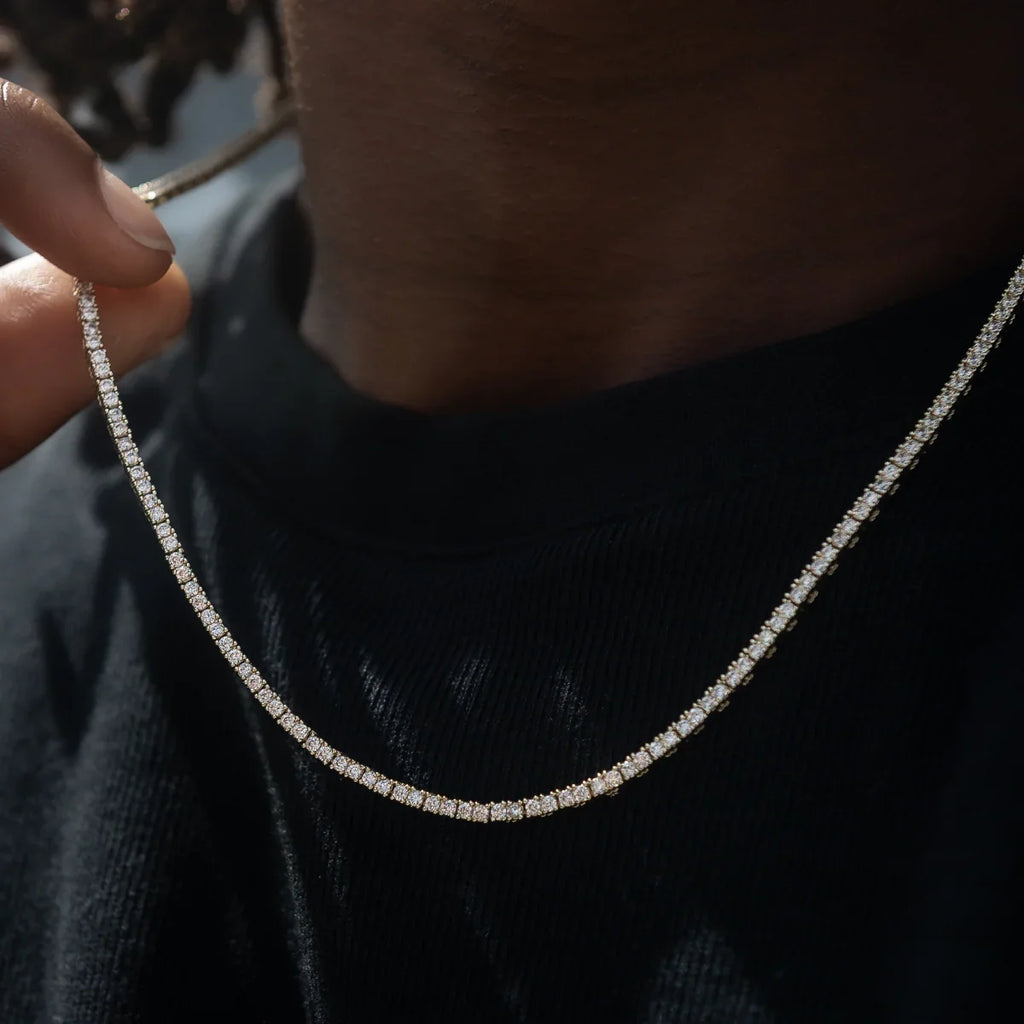Diamond Tennis Chain in Yellow Gold- 2mm