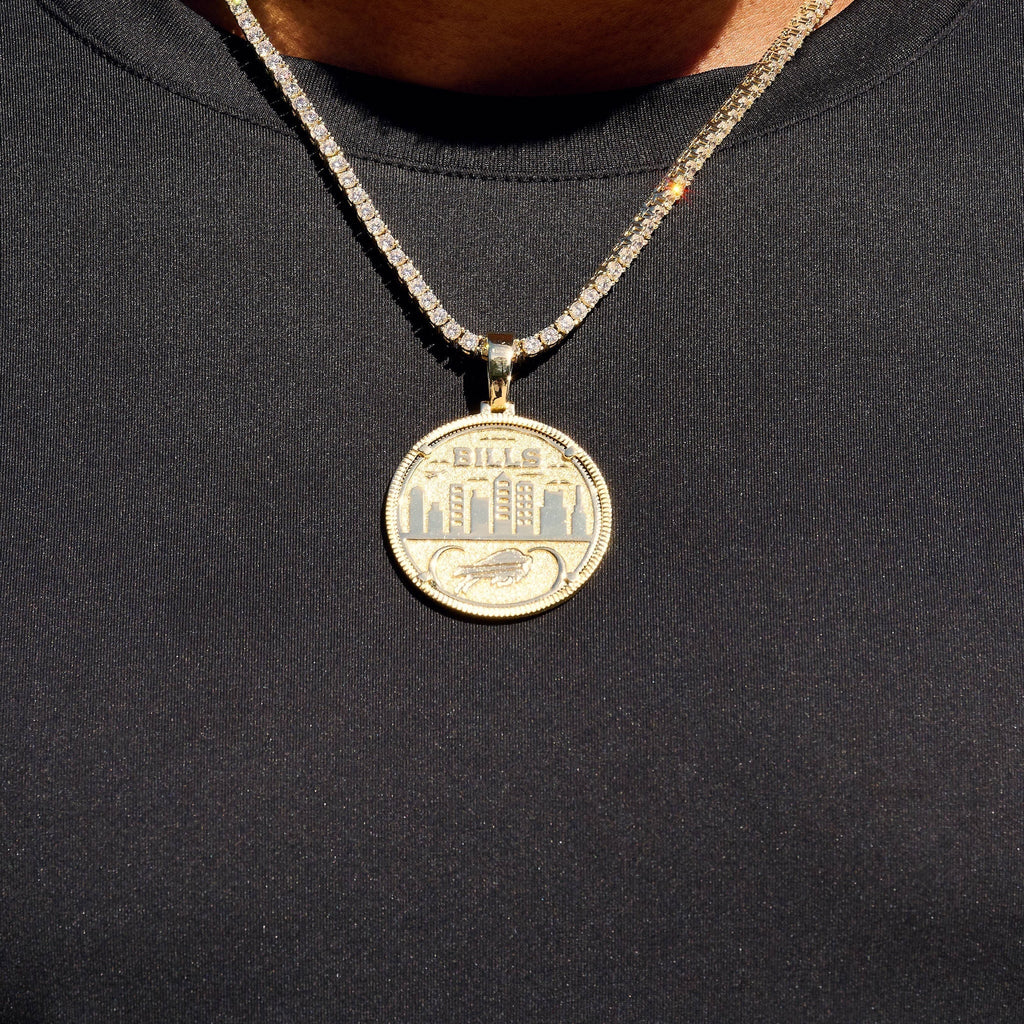 Buffalo Bills Official NFL Coin Pendant in Yellow Gold