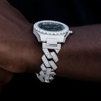42MM Fully Iced Alpha Era® w/Diamond Prong Link Band