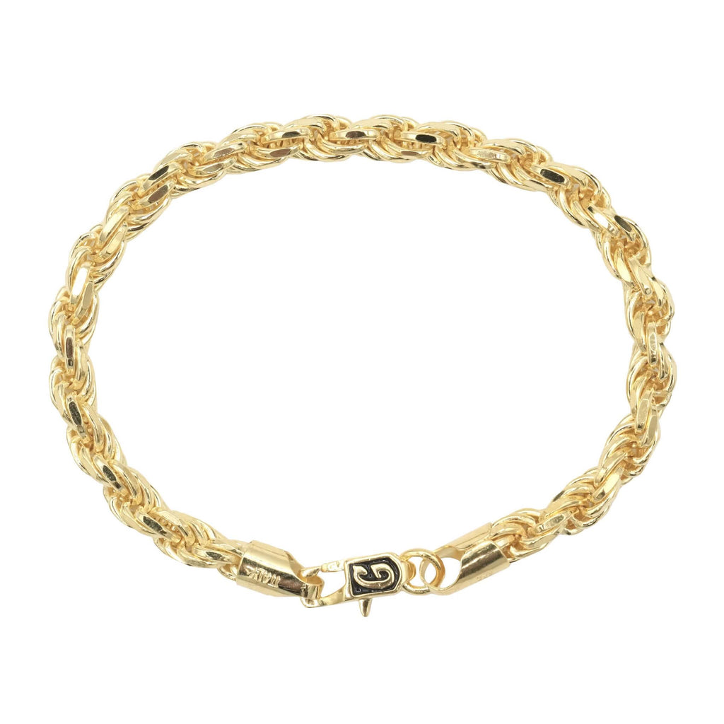 Rope Chain Bracelet in Yellow Gold Vermeil - 6mm