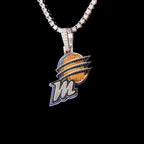 Phoenix Mercury Official WNBA Logo Pendant in White Gold