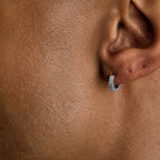 Double Row Hoop Earrings in White Gold