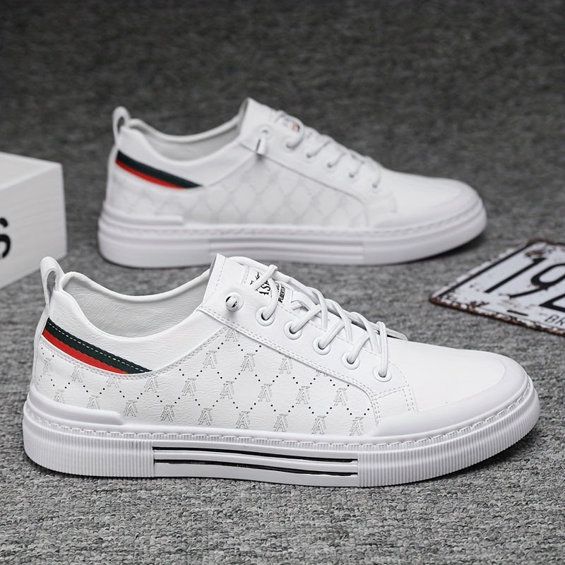 Men's Trendy Solid Skate Shoes, Comfy Non Slip Casual Sneakers For Men's Outdoor Activities
