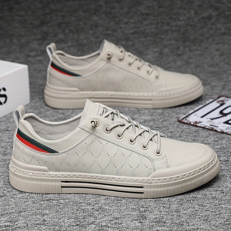 Men's Trendy Solid Skate Shoes, Comfy Non Slip Casual Sneakers For Men's Outdoor Activities