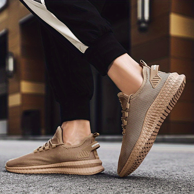 Men's Fashion Trendy Knit Breathable Lightweight Comfy Casual  Sneakers For Sports