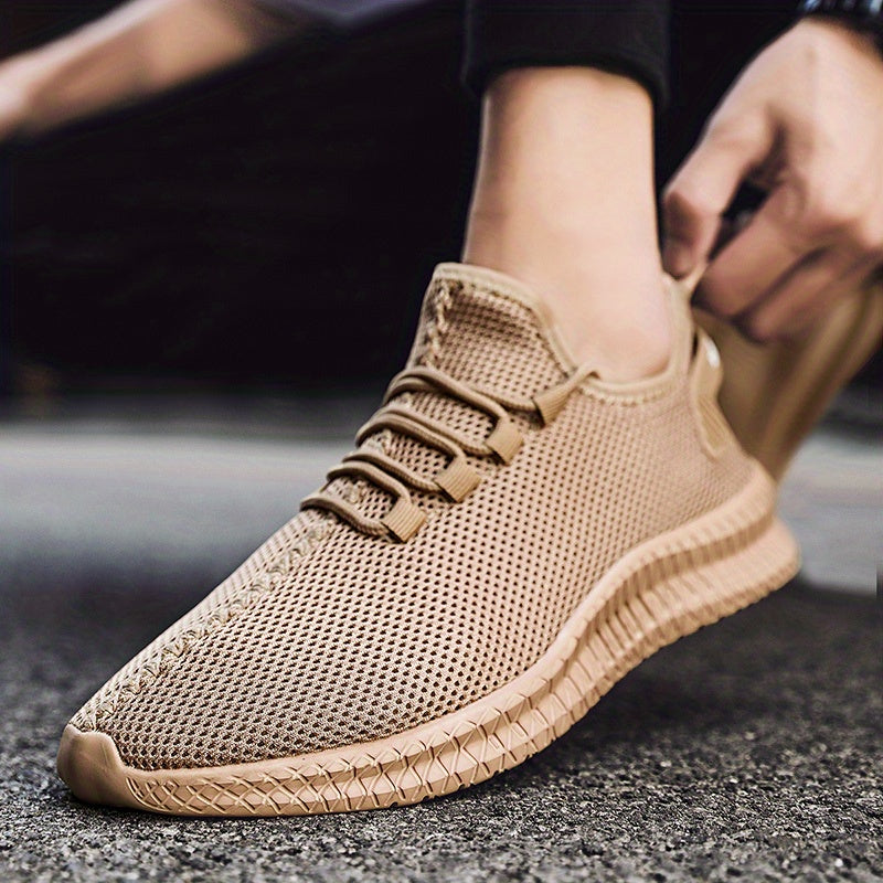 Men's Fashion Trendy Knit Breathable Lightweight Comfy Casual  Sneakers For Sports