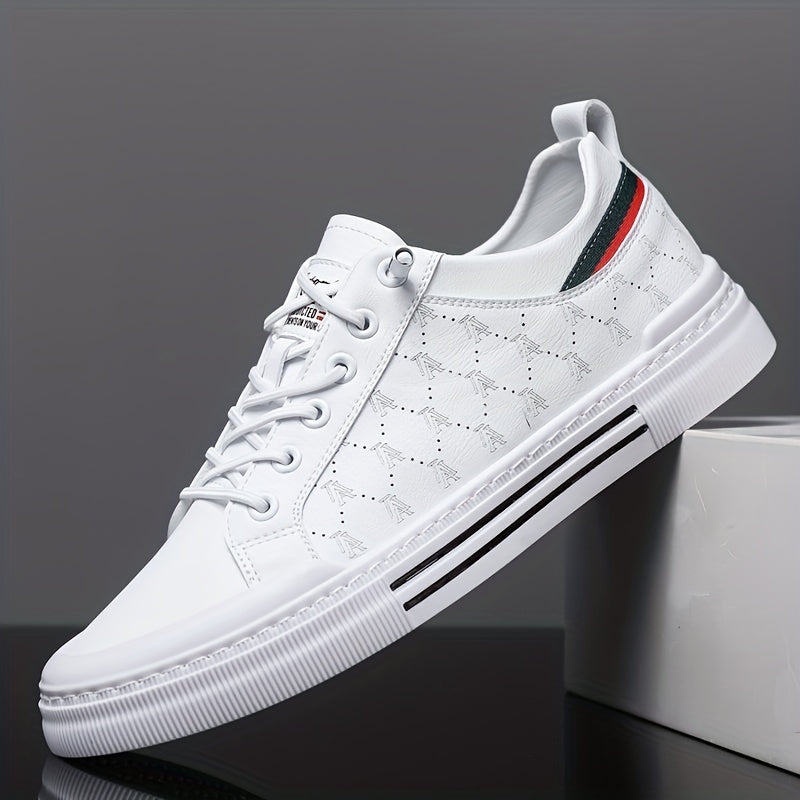 Men's Trendy Solid Skate Shoes, Comfy Non Slip Casual Sneakers For Men's Outdoor Activities