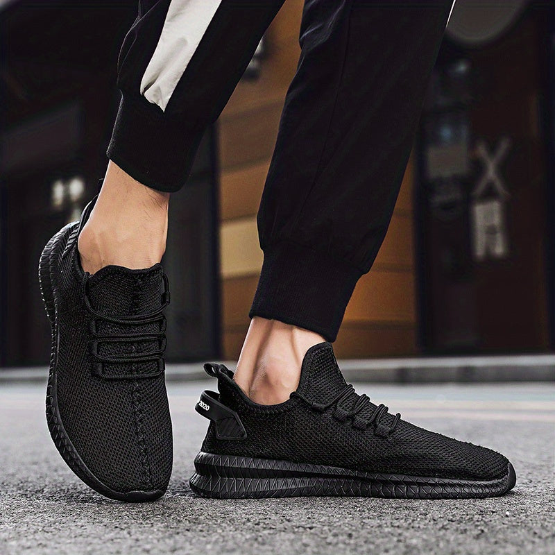 Men's Fashion Trendy Knit Breathable Lightweight Comfy Casual  Sneakers For Sports