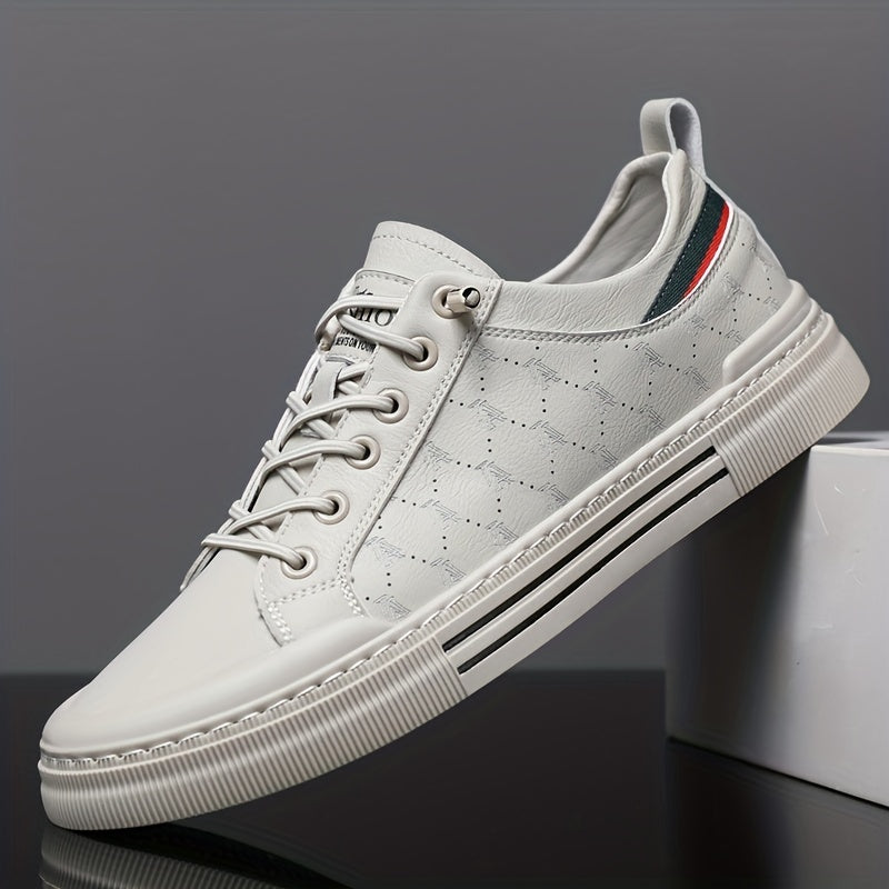 Men's Trendy Solid Skate Shoes, Comfy Non Slip Casual Sneakers For Men's Outdoor Activities